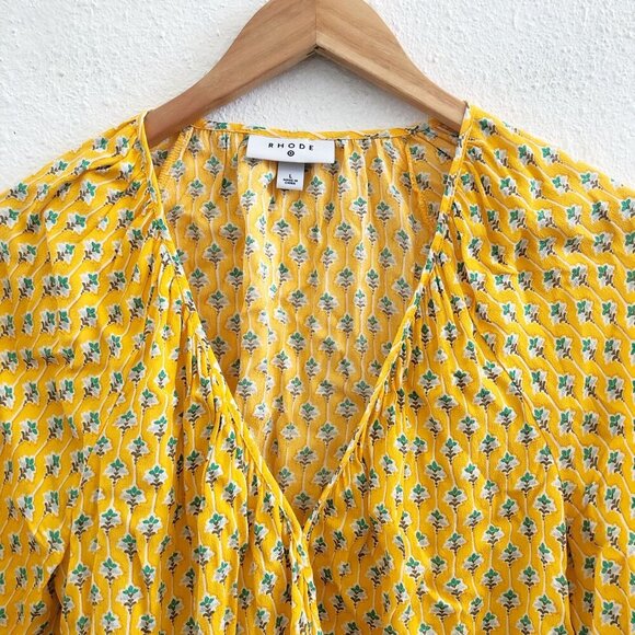 RHODE x Target Dainty Lotus Print Wrap Top Size Large - Picture 5 of 8